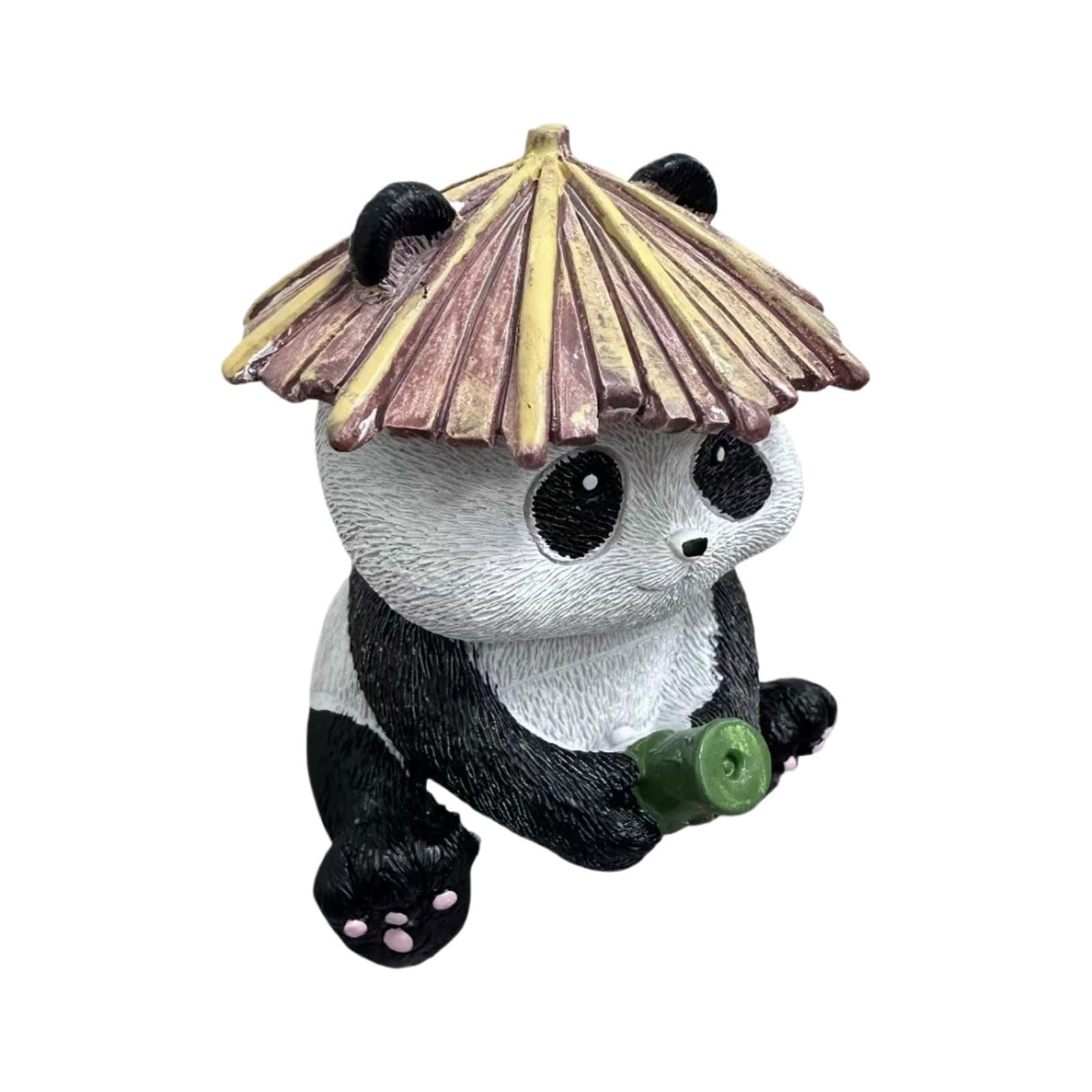alloneslife Resin Fishing Pandas Figurine for Home Garden Aquarium Decor Miniature Statue Ornament Fishing Pandas Figurine