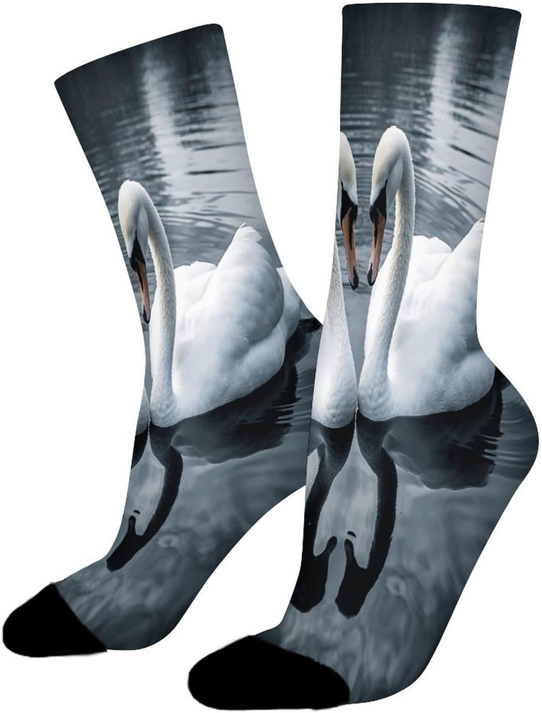 Geese on The River Crew Sock High Stocking Grippy Socks | Socks for Men & Women,Stockings-Long Thin Tube Sports, Breathable Soft Athletic for Nurses,Travel