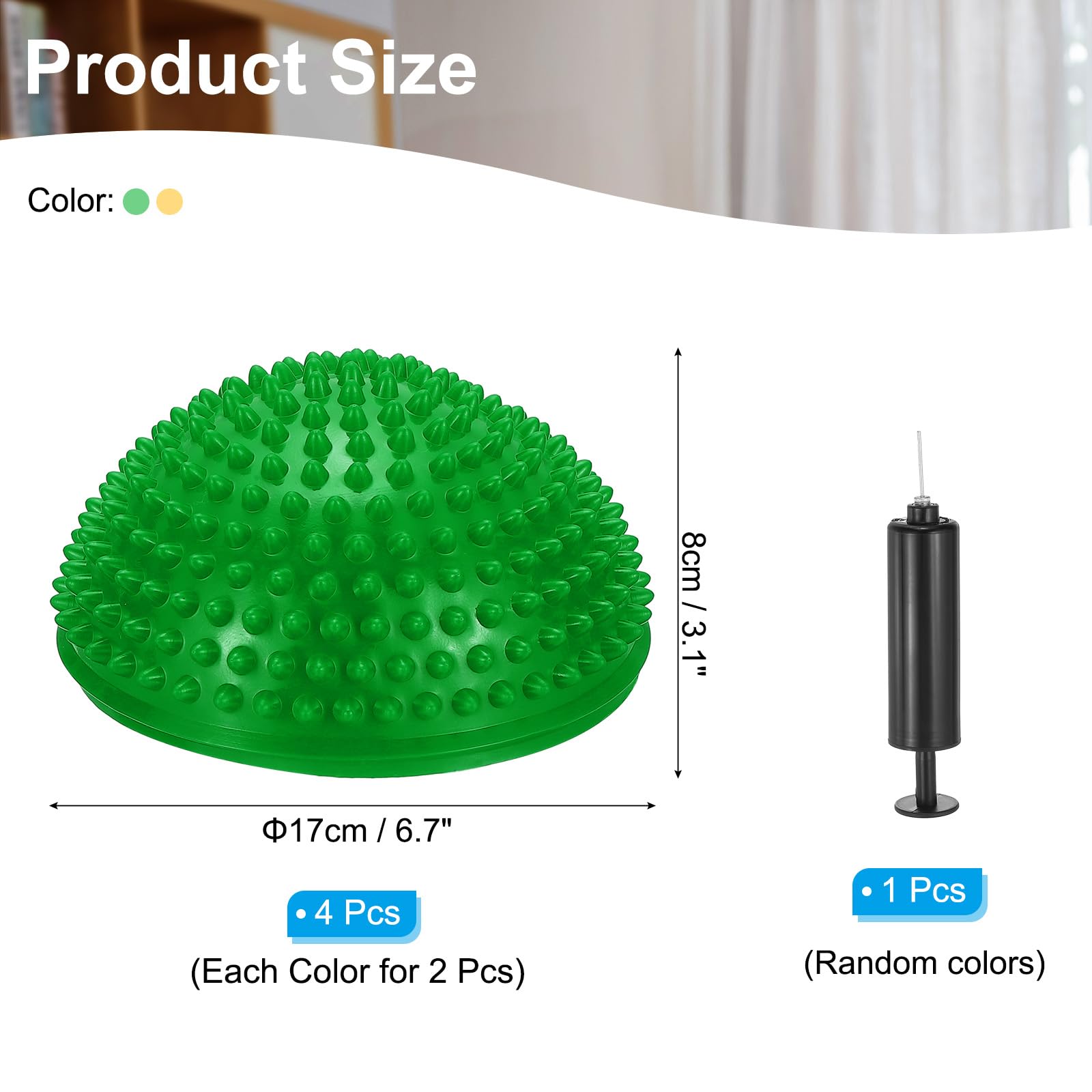 PATIKIL 4 Pcs Half Spiky Domes Balance Pods 6.7x3.1 Inch - Image 2