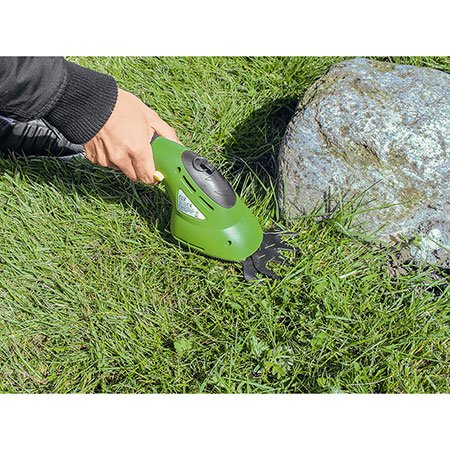 ELV Cisaille à gazon et arbustes avec batterie Li-ion et manche télescopique et roue