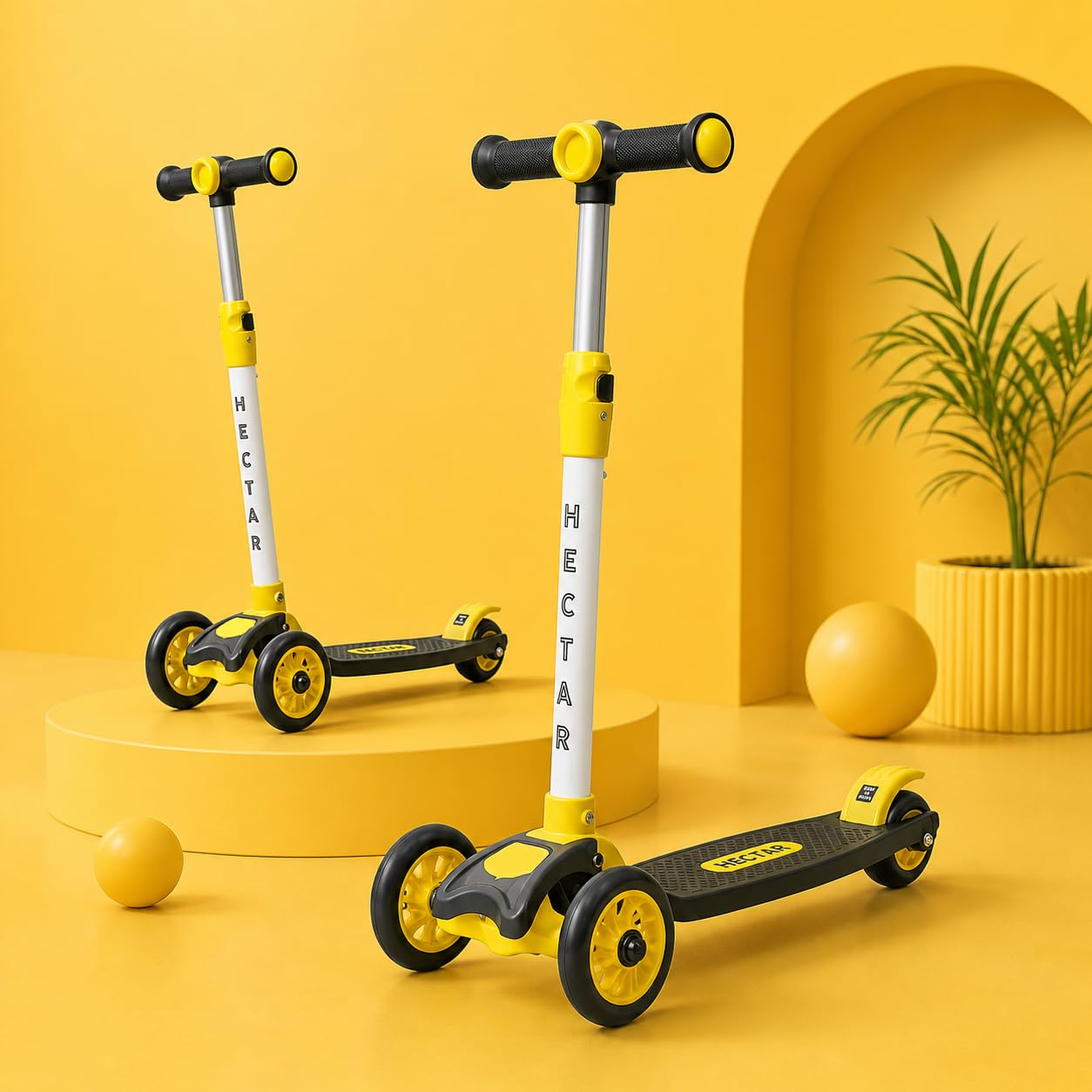 Maanit Non-LED Scooter for Kids (3–12 Years) | Foldable Kick Scooter with Non-LED Light-Up Wheels | Adjustable Height Handlebar | 3-Wheel Stable for Boys & Girls | Outdoor Fun Ride-On (Black)-image-44