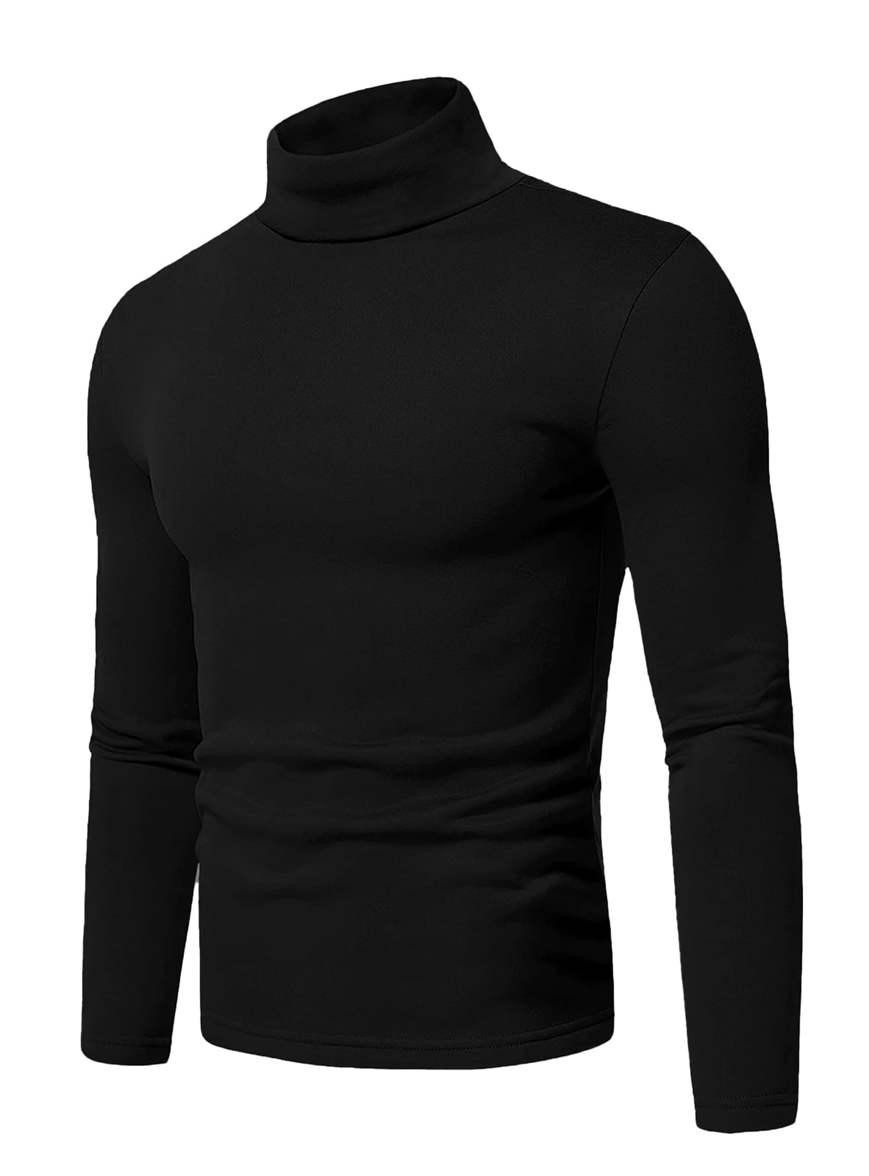askdeer Men's Turtleneck Shirts Cotton Long Sleeve Thermal Pullover Sweater Lightweight Thermal T-Shirts-picture-21