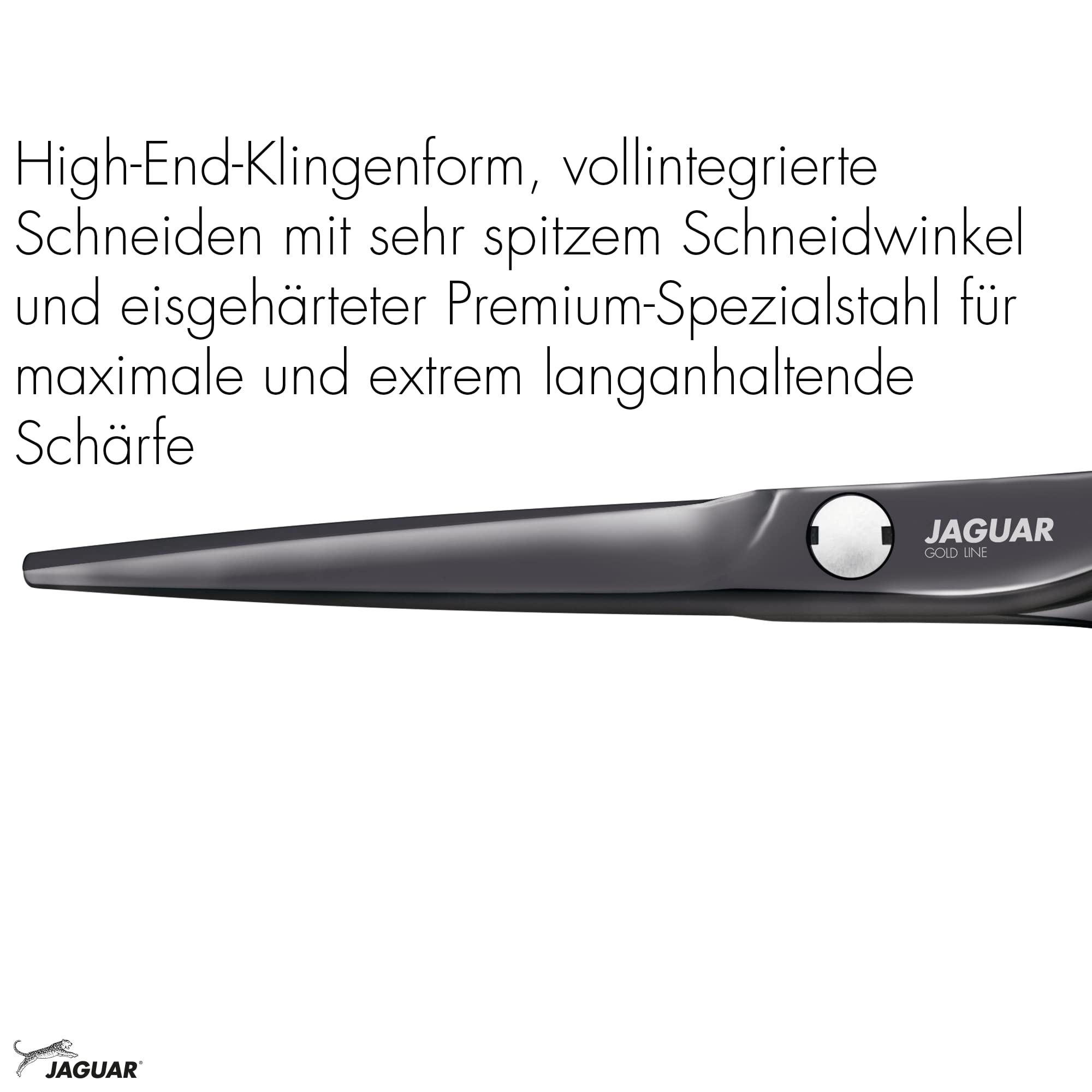 JAGUAR Tijeras de peluquería Diamond E Titan de 5,5 pulgadas | Tijeras de peluquería con diseño offset | revestimiento de titanio negro antialérgico | Fabricado en Alemania