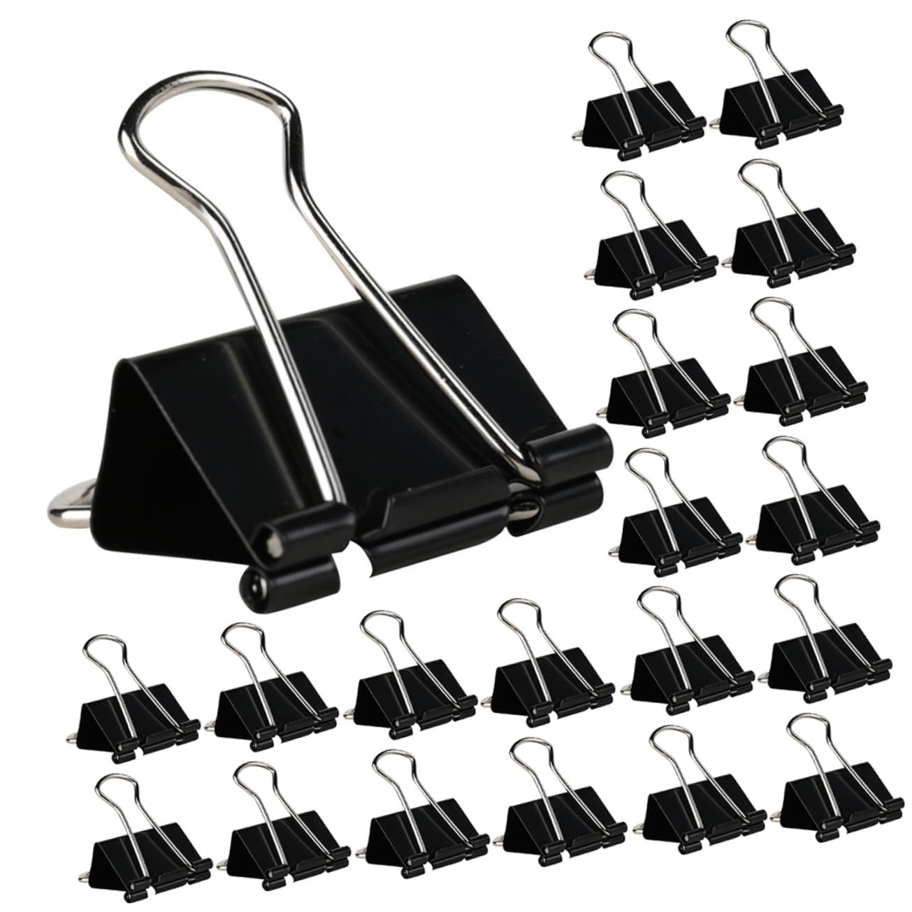 36 Schwarze Metall Binderclips 51mm für Papier im Büro und Schule