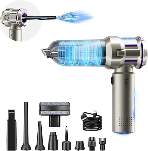 Aspirador de computadora de 16000 PA, limpiador de teclado, plumero de aire comprimido, mini aspiradora de mano inalámbrica para limpieza de