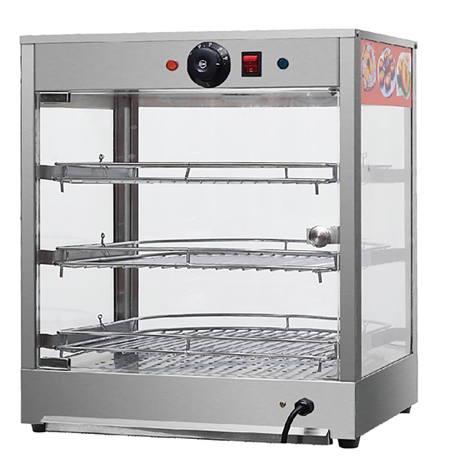 Réchauffeur de nourriture, chauffe-pizza à 3 niveaux, armoire isolée pour un chauffage uniforme, idéal pour les buffets et les dépanneurs
