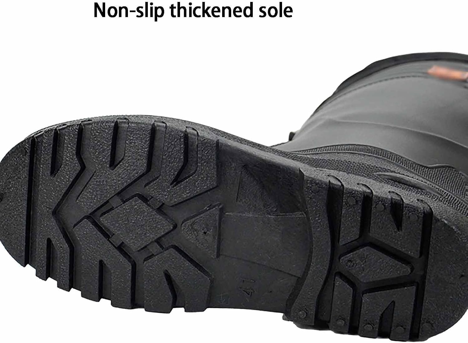 NVBHOF Waterproof Plush Fishing Boots, Outdoor Mid Calf Anti-skid Waterproof Men Rain Boots, Men's Rubber Insulated Boots, for Hunting Gardening Fishing Footwear