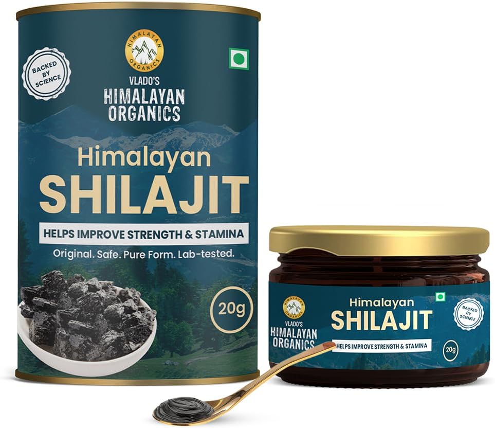 HIMALAYAN ORGANICS 100% Pure Shilajit/Shilajeet Resin to Boost Performance,Power, Stamina, Endurance, Strength With Fulvic Acid & 85+ Trace Minerals Complex for Energy,Maximum Potency I - 20g