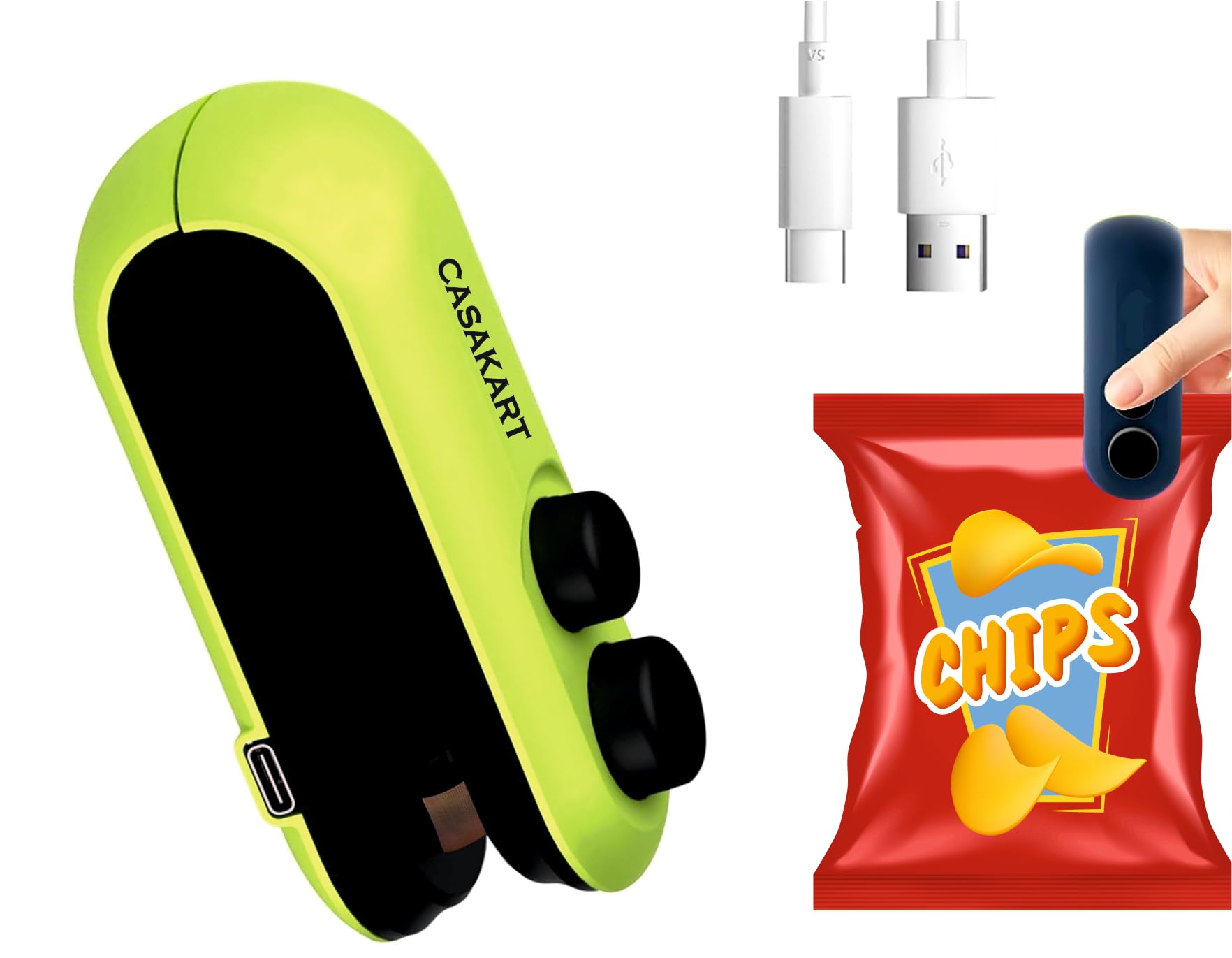 CASAKART Portable Mini Bag Sealer with Cutter and Magnet || Rechargeable 2 in 1 Vacuum Food Sealer for Plastic Bags, Snacks & Food Storage ||1 YEAR WARRANTY (Pack Of 1) (MULTI COLOR) (B0DB6C9Q9K) Amazon Price History, Amazon Price Tracker