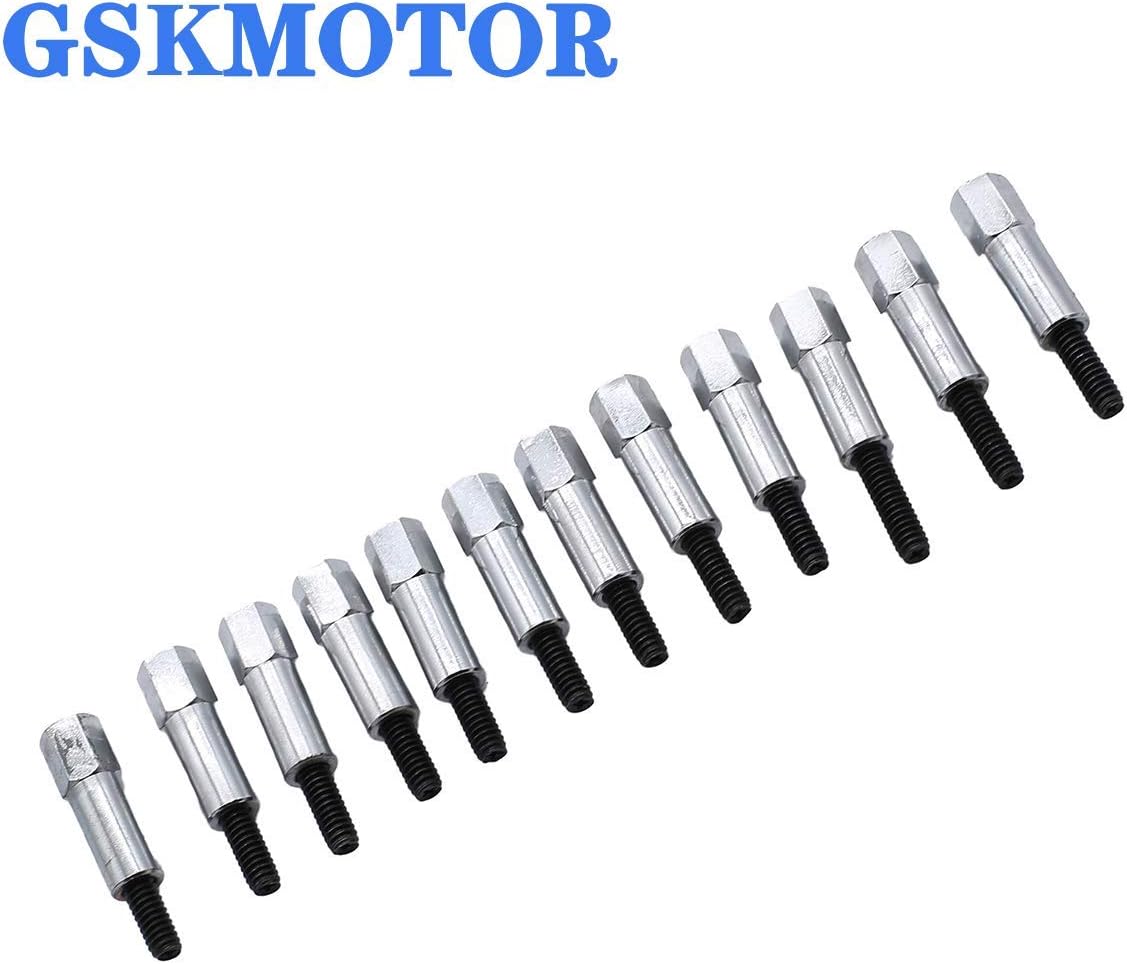 GSKMOTOR Valve Cover Bolt Set 12 PCS Chrome Hex Head Stud Kit for Chevy 283 305 327 350 383 Small Block Valve Cover Bolt Set