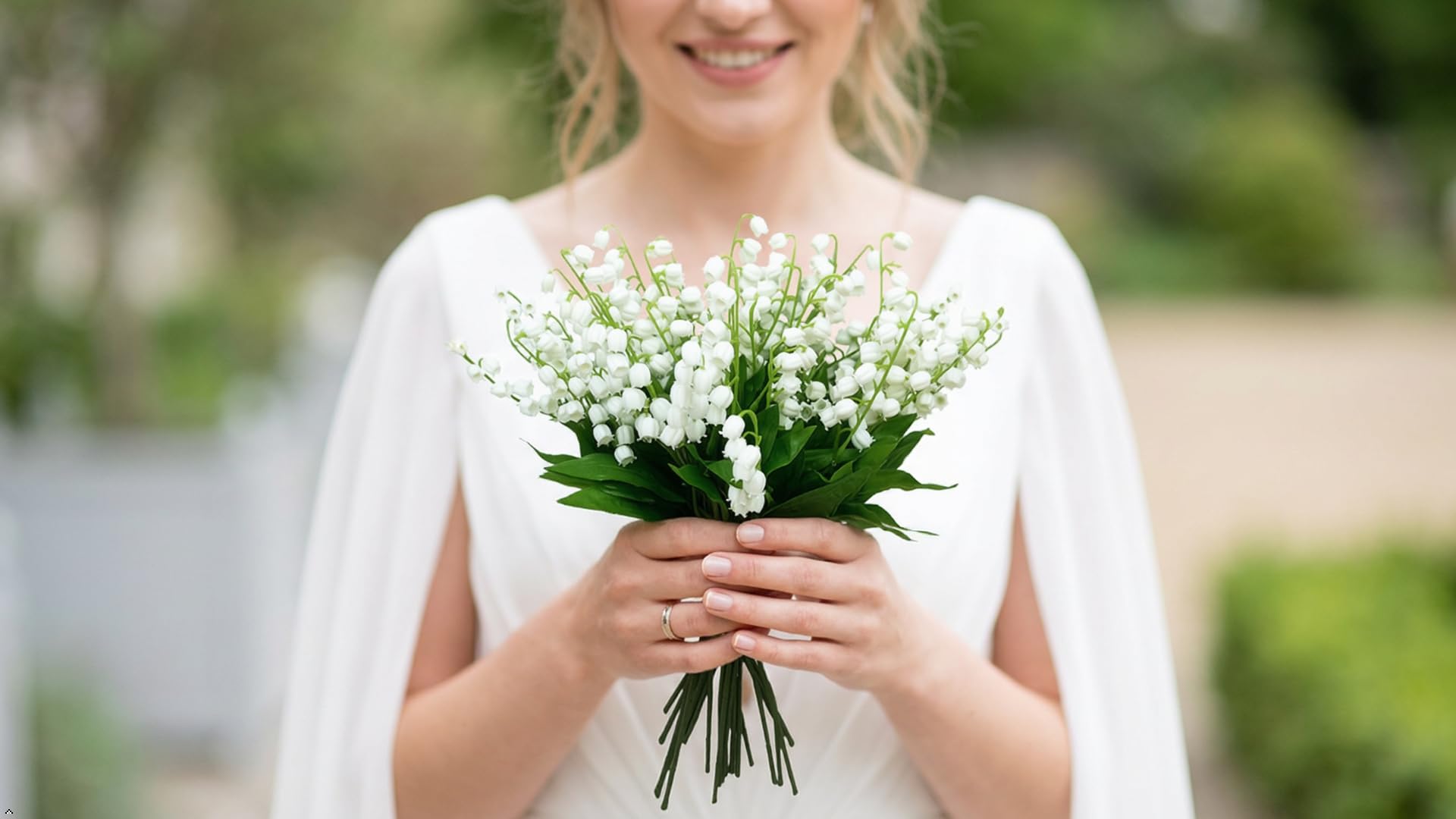 Sztuczne kwiaty lilii z doliny, plastikowe, na zewnątrz, bukiet ślubny, do domu, ogrodu, na imprezę, do dekoracji ślubnych, 24 szt