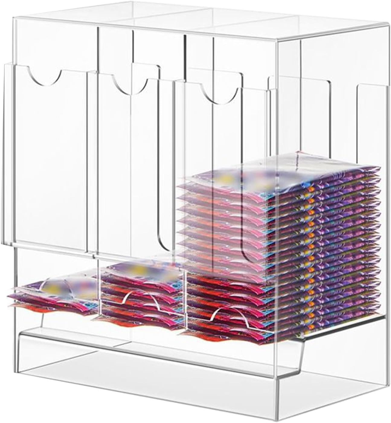 カードディスペンサー | 3 スロット アクリルカードディスペンサーストレージ - アクリル透明素材のゲームやビジネスに最適な整理用