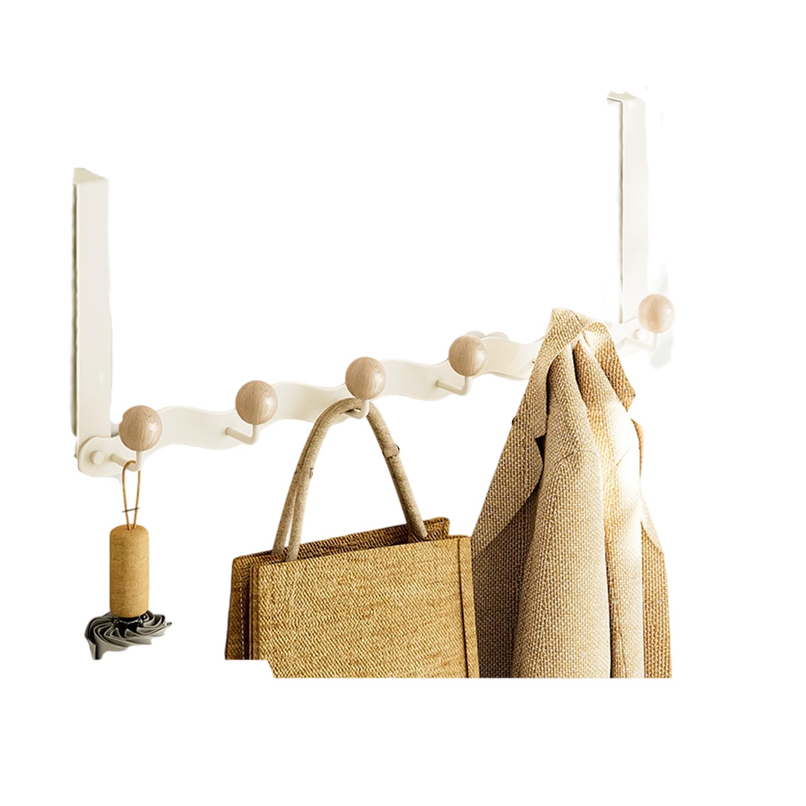 Tsophreniq Quick Install Door Mounted Hook Hanger for Maximizing Closet Entryway Storage Over Door Hook