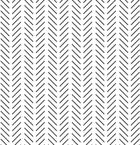 Blooming Wall CPS031 Black White Neutral Elegant Herringbone Tick Mark