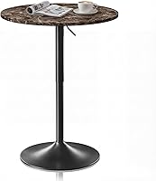 Vista 15 de Magshion Mesa de bar redonda de 31 pulgadas de altura ajustable de 26 a 35 pulgadas con base ampliada para sala de estar, patio, bistró, cafetería