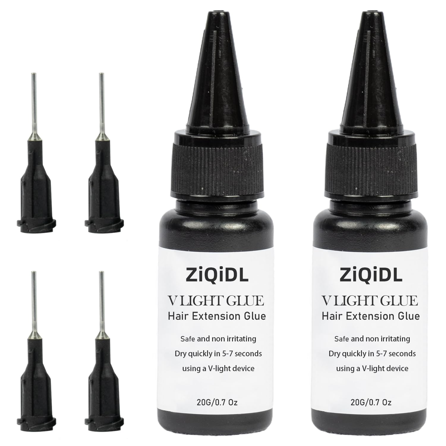 V Light Hair Extensions Glue for use with v Light Hair Extension Tool only Transparent Glue 20G (2 Bottles Transparent)