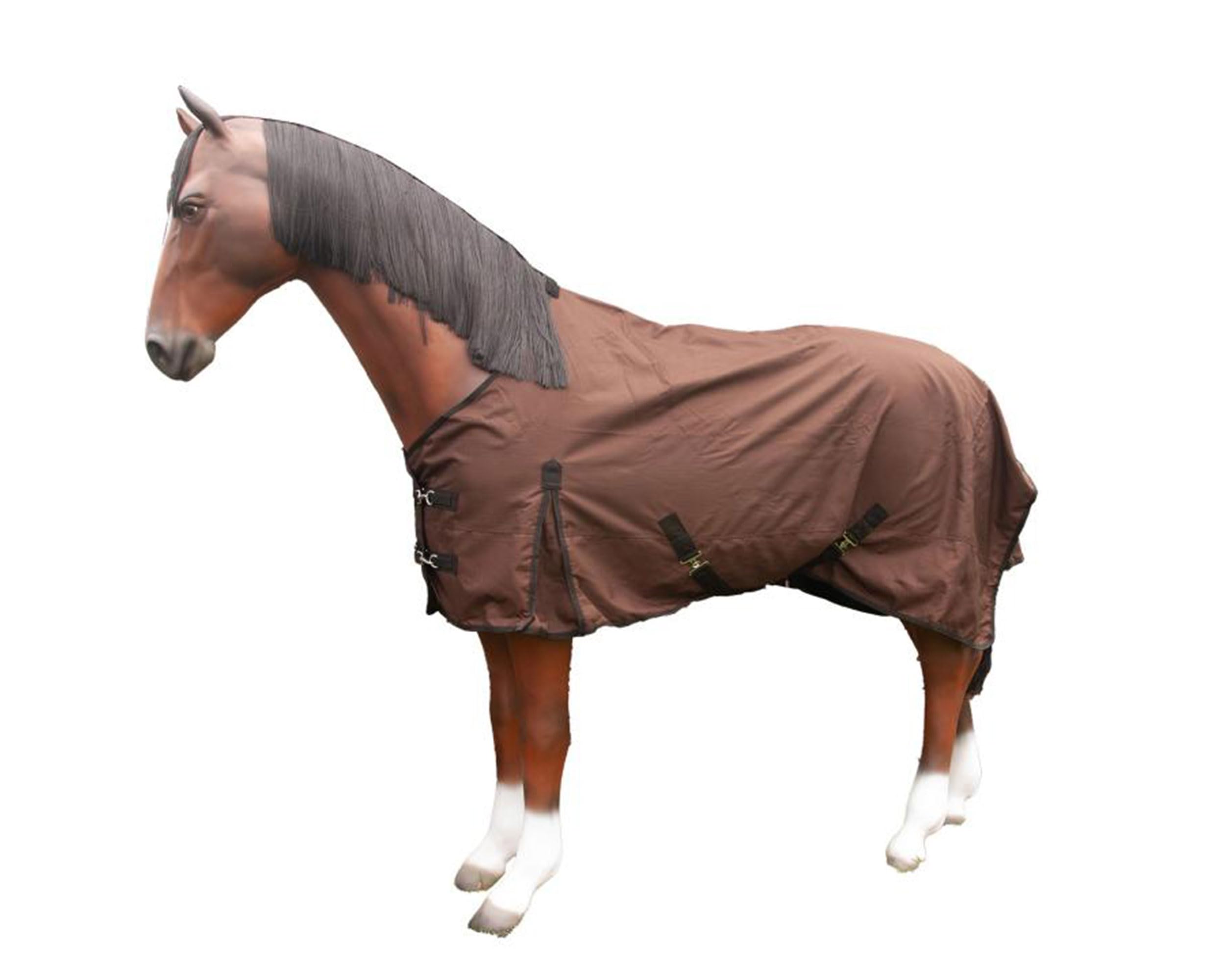 Brama-West 145 - Manta para lluvia (600 denier), diseño de caballo, con forro polar, color marrón