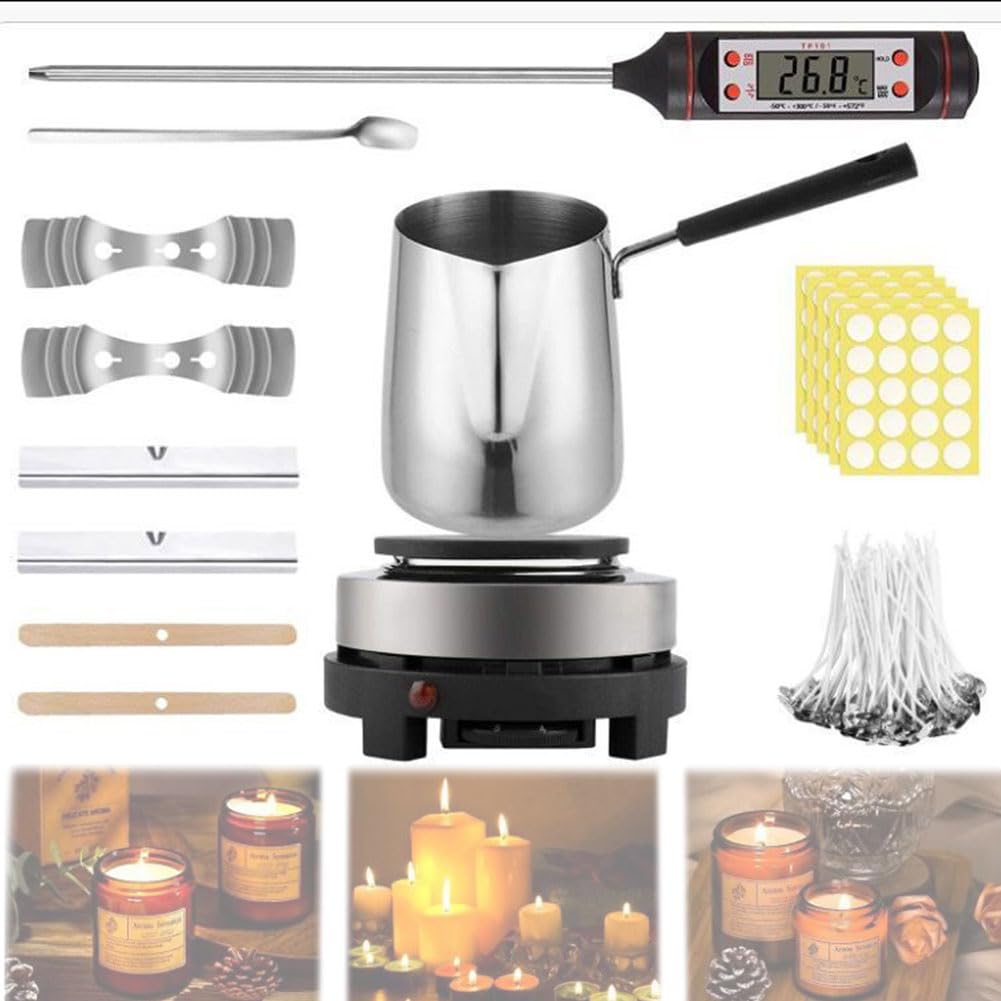 Pot de fusion de cire électrique et kit fabrication bougie DIY portable