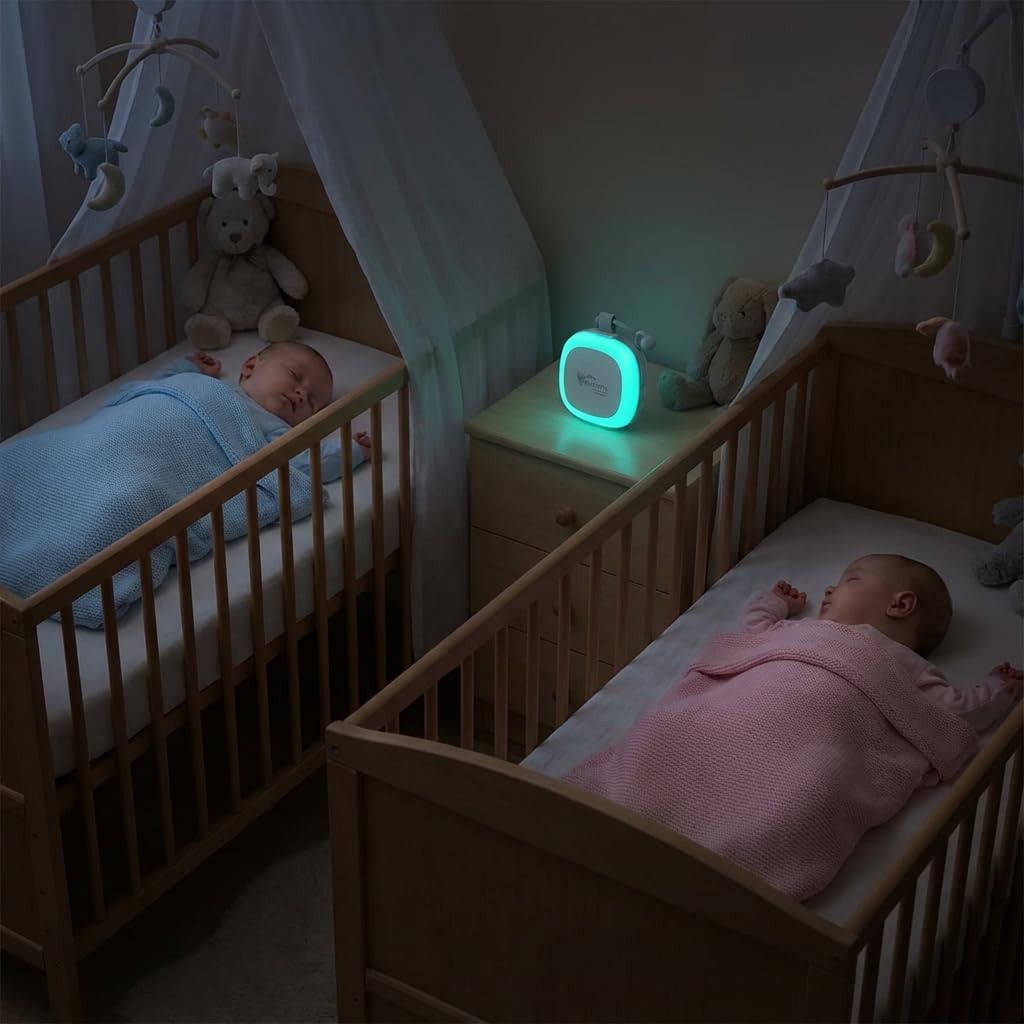 INNOVATION "DÉTECTEUR DE PLEURS" machine à bruit blanc bébé et adulte, 32 sons apaisants+son battement de coeur -Veilleuse RGB 8 couleurs-minuteurs 30/60/90 minutes -USBC - biosenty le dodo garanti