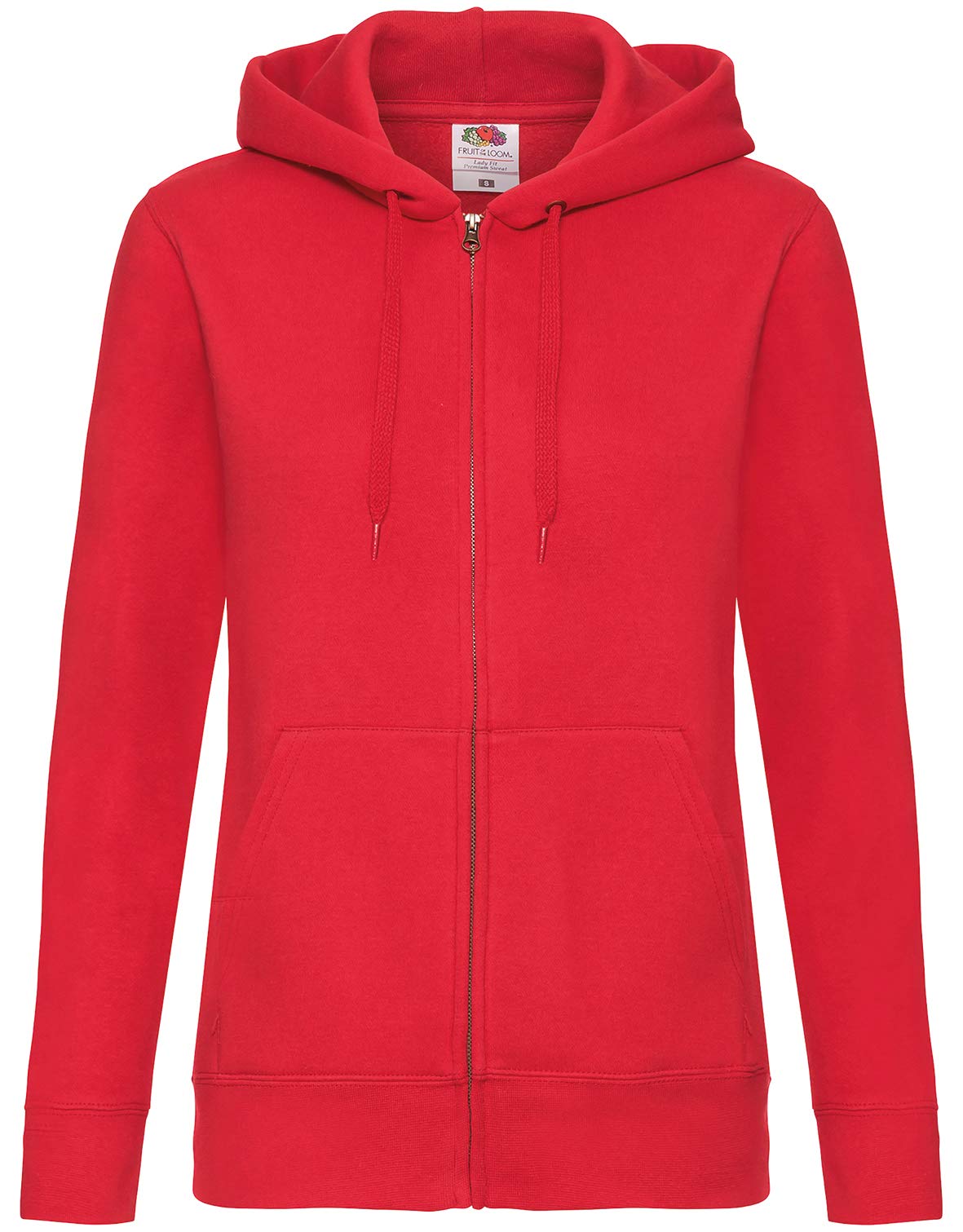 Fruit of the Loom Mens Zip Through Hooded Sweatshirt/Hoodie (L) (Red) — image 1