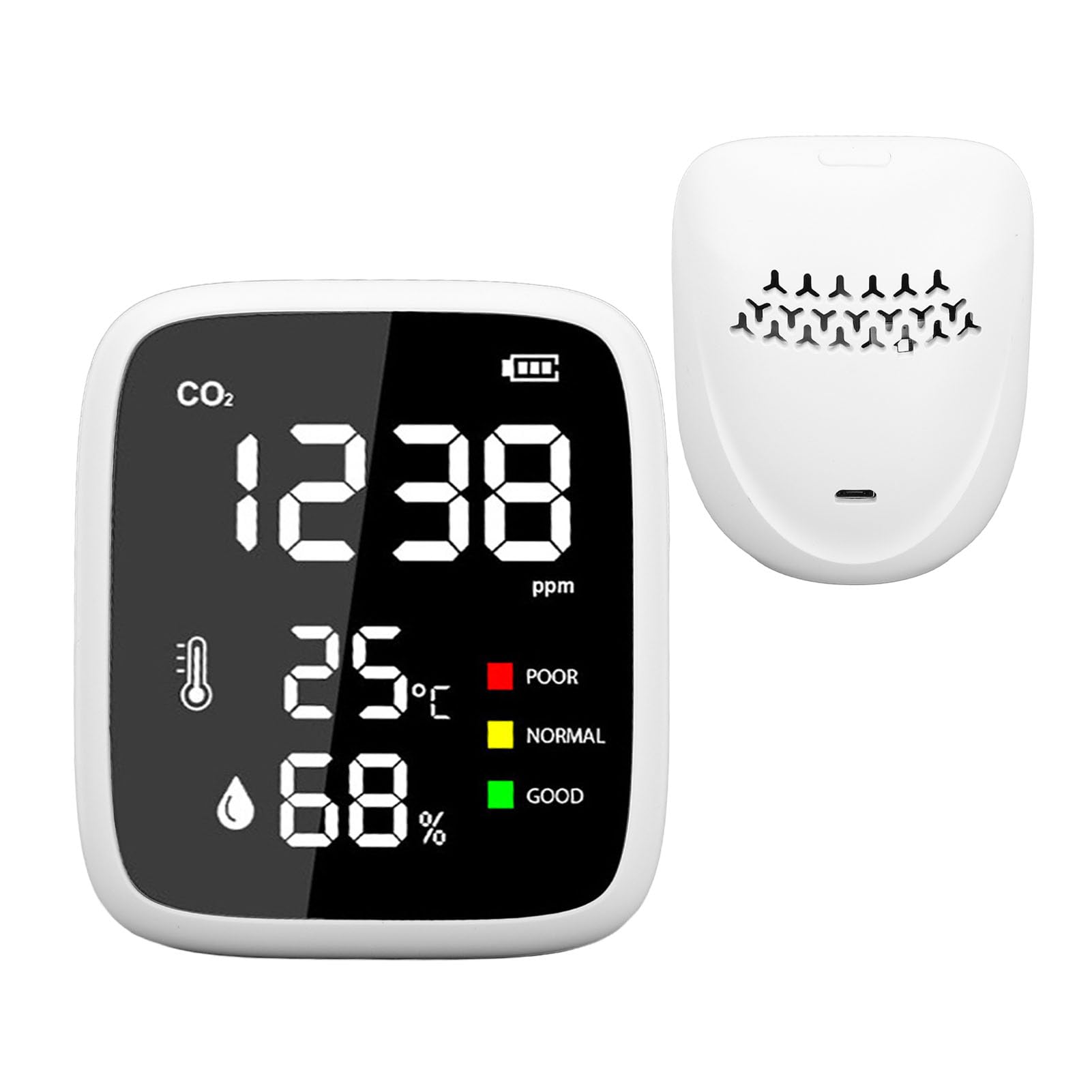Detector de CO2, medidor de Humedad y Temperatura de Escritorio portátil de Alta precisión, probador de Calidad del Aire Interior del hogar