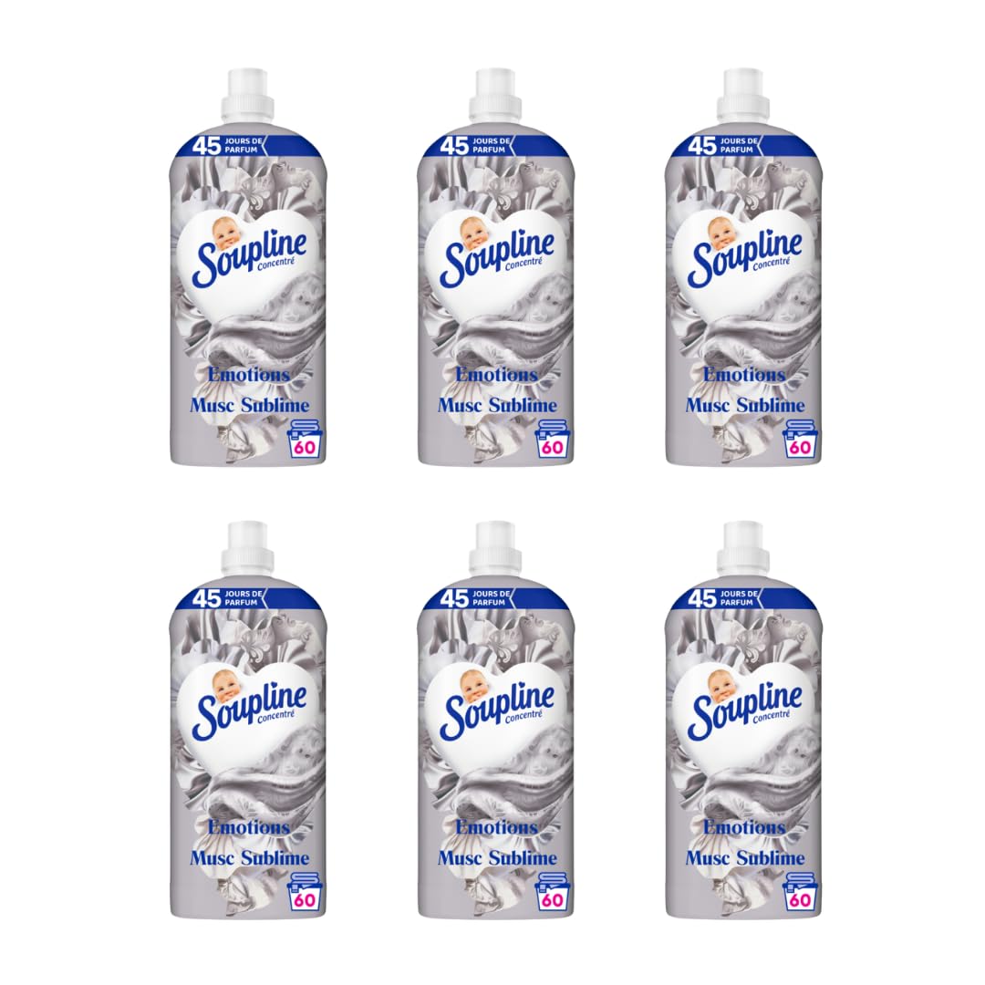 SOUPLINE - Adoucissant Ultra Sublime Musc 45 jours - 1,26L - Lot de 6