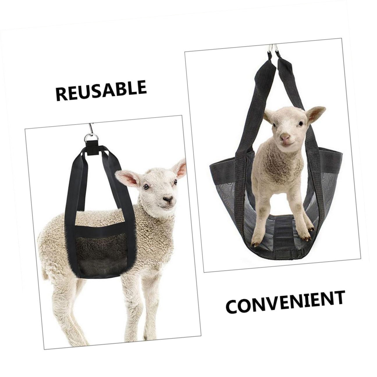 SHERCHPRY Imbracatura Pesatura Bestiame in Nylon Nero 2 Pezzi per Vitelli Ragazzo Ragazza e Piccoli Animali Facile da Usare Resistente e Non Si Deforma