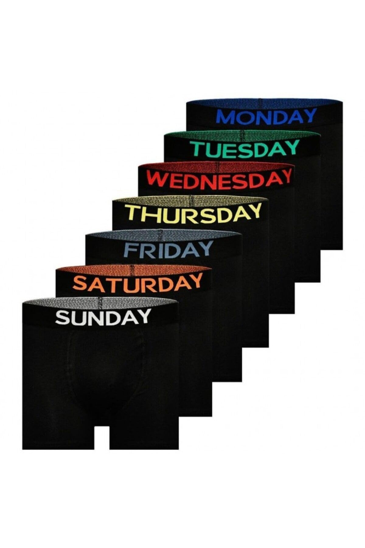 GenericJR men boxer seven days of the week black set of 7 (Large)