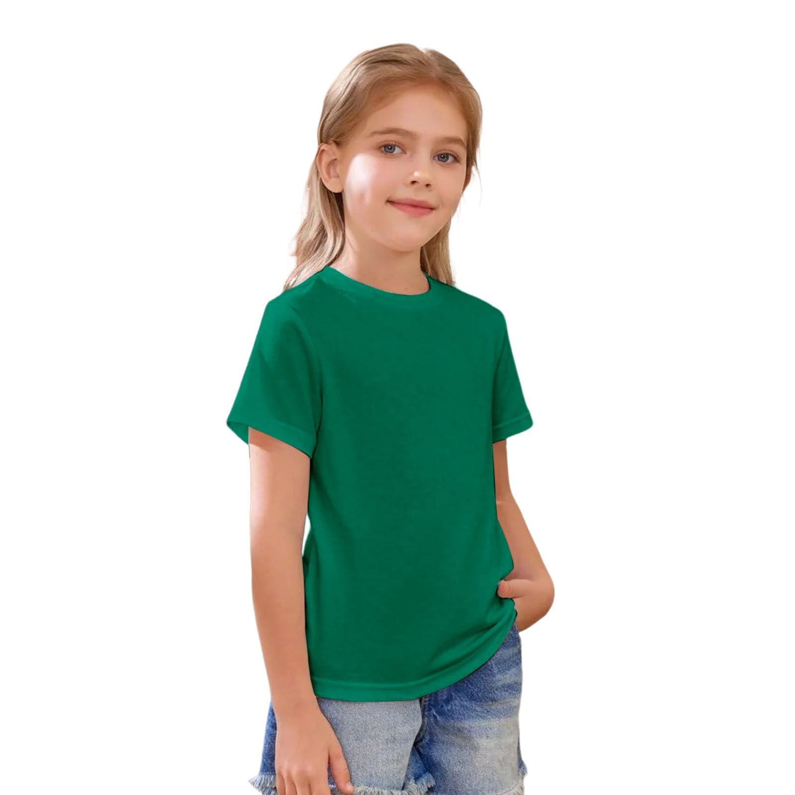 Camiseta de balonmano para niña, cuello redondo, camisetas 5 14 años para bebé 78