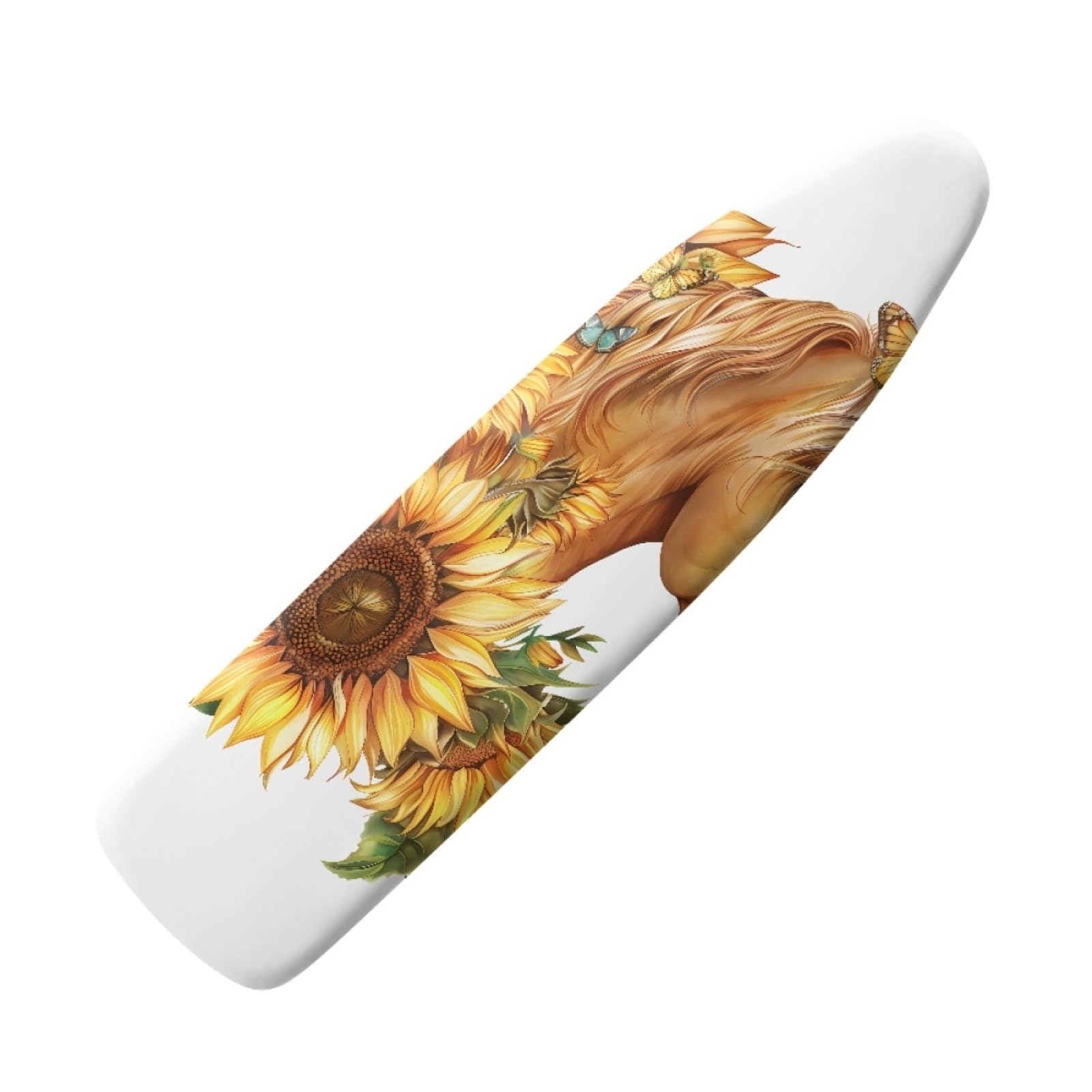 Ironing Board Covers Yellow Sunflower Iron Board Covers and Pad Thick Resist Scorching and Staining Thick Easy Fit Iron Cover Adjustable Elastic Rope Ironing Boards Cover 125x45cm