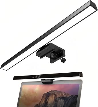 Monitor Light Bar for Computer Screen, 3 Color Lighting Modes, Stepless Dimming Touch Control Monitor Lamp, USB C Powered LED Reading Desk Lamps for Laptop, Keyboard, Desktop, Home