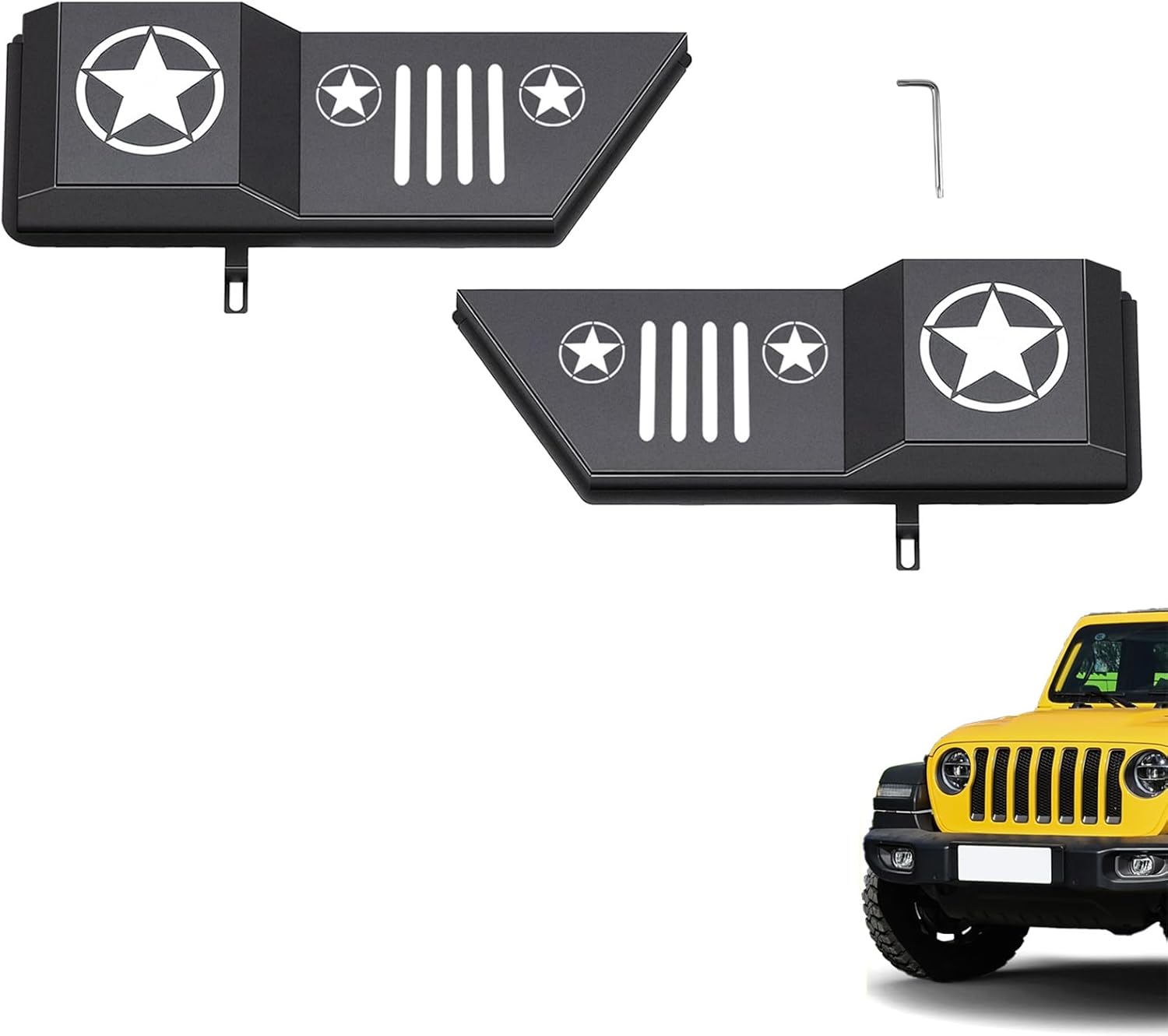 Metal Rear Door Pocket Storage Box for Jeep Wrangler JL JLU 4XE 2018-2025 Gladiator JT 2020 2021 2022 2023 2024 2025 Door Storage Organizer Accessories 2PCS (Rear Door)