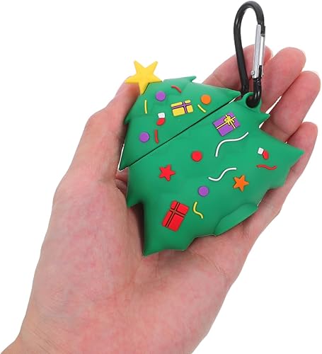 Miniatura 8 de Funda de silicona para auriculares, diseño de árbol de Navidad, cubierta protectora compatible con AirPods