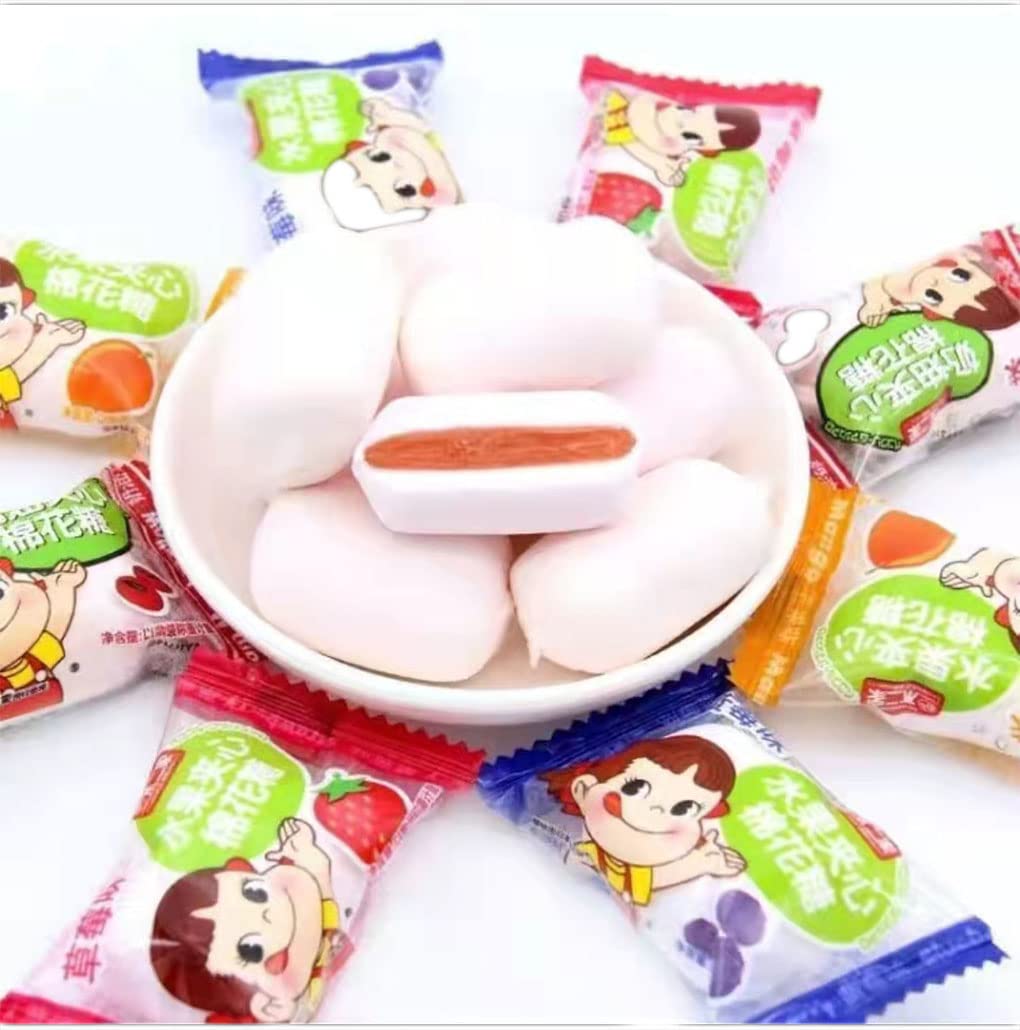 WOW-great Buerjia Marshmallow Multi Flavor Soft Candy Snack 250g/8.81oz/0.55lb 棉花糖多口味夹心软糖休闲小零食