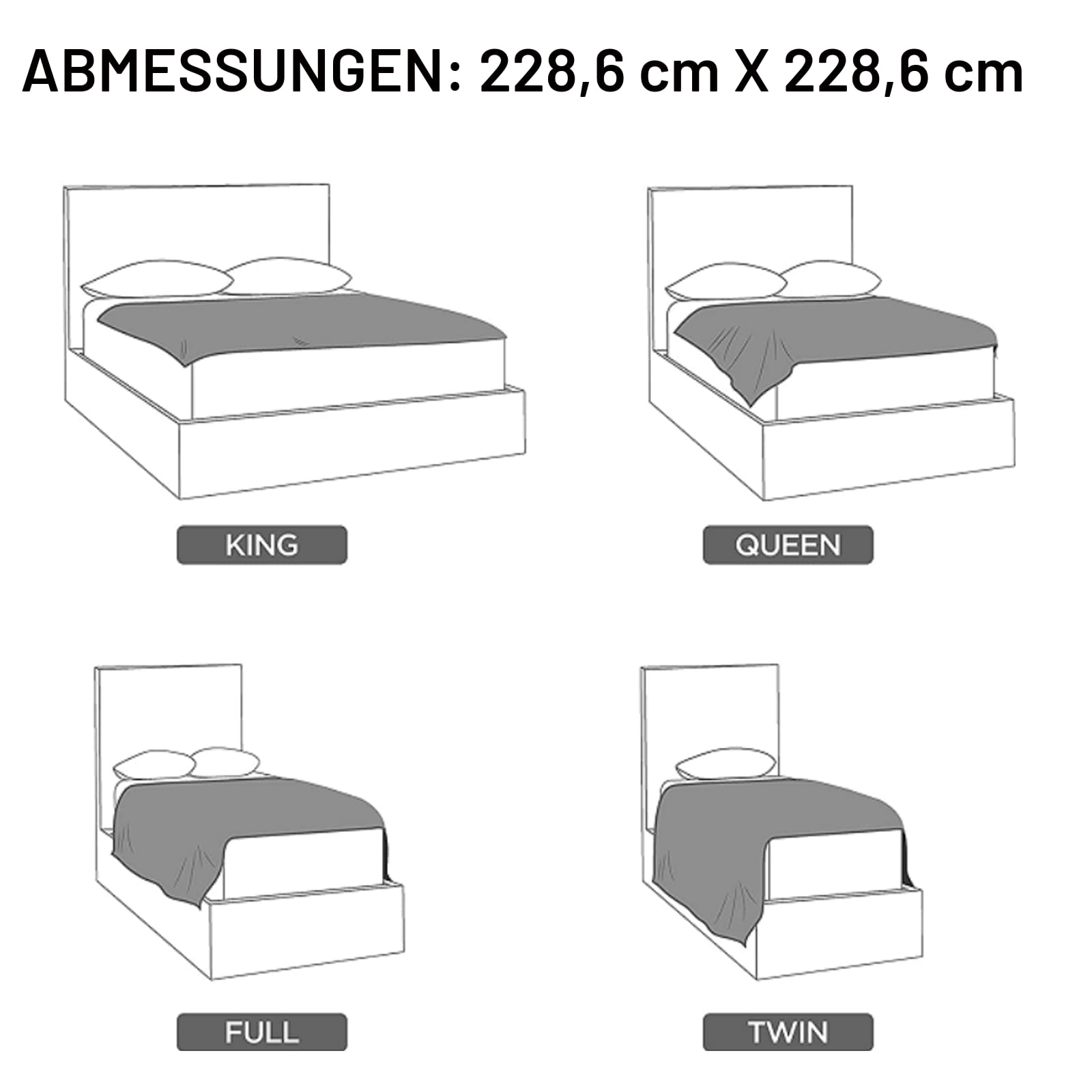 wasserdichte Decke 230x230cm - Liebesdecke wasserdicht mit 3-lagigem Nassschutz, 100% auslaufsicher tagesdecke für Baby, Erwachsene & Haustiere, geeignet für Bett & Sofa, leicht zu reinigen
