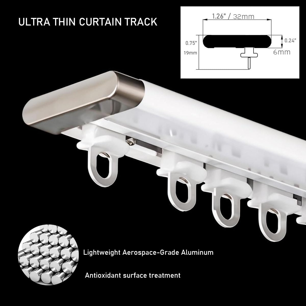 Ultra cienki 6 mm aluminiowy ain Track 1 warstwa 0,66 m montaż ścianka działowa do sypialni Livi Room & HotelsEle Champagne h