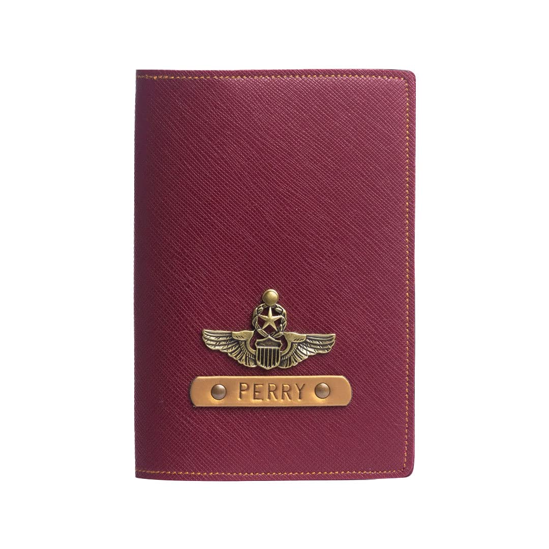 Personalized Passport Cover for Men and Women | Customized Travel Accessories Organizer | Vegan Leather Passport Holder | Unisex Handcrafted Gift | Wine-image-39