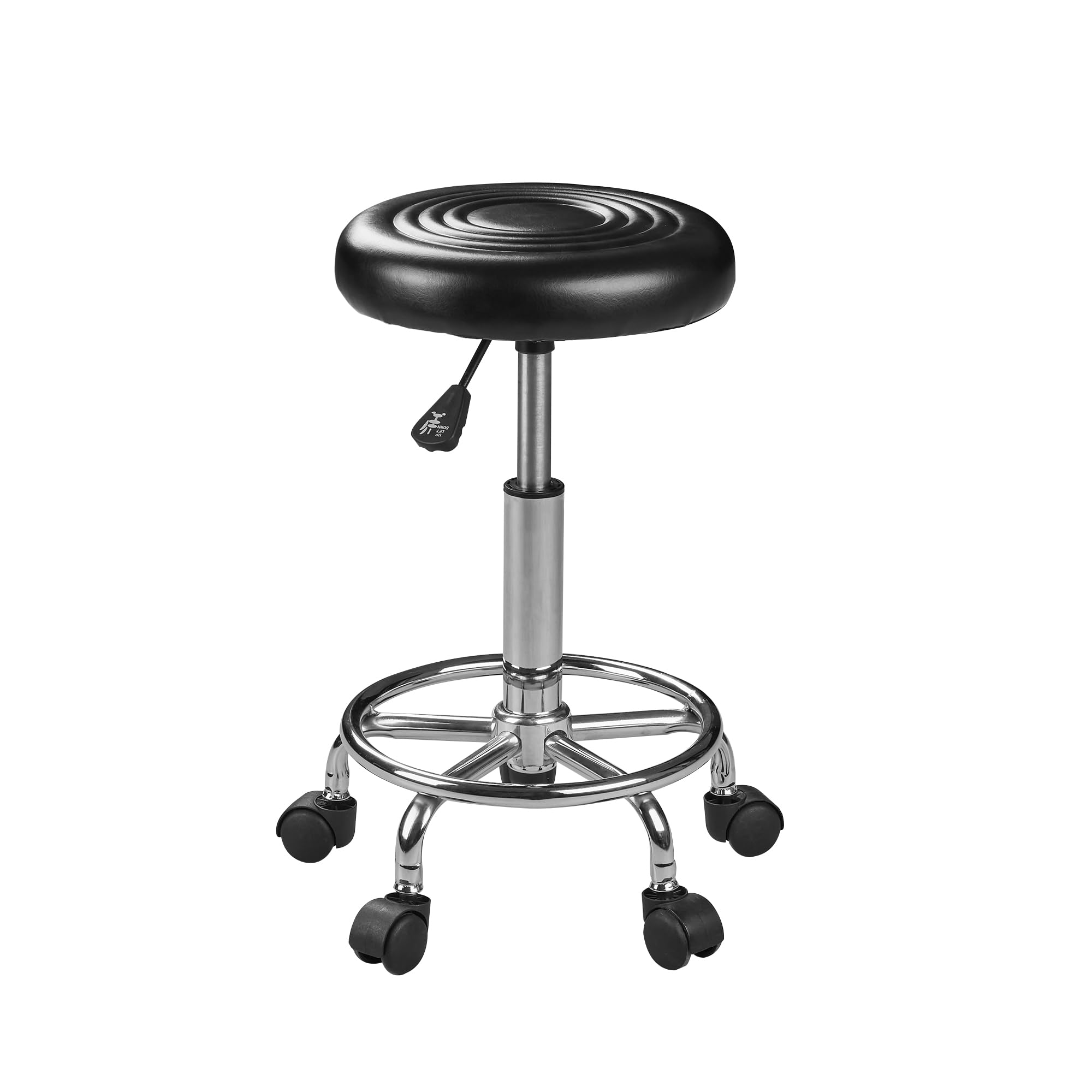 Three VECELO adjustable rolling stools in a modern office setting
