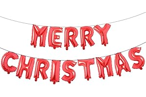 16 Inch Christmas Merry Letter Foil Balloons Red Banner