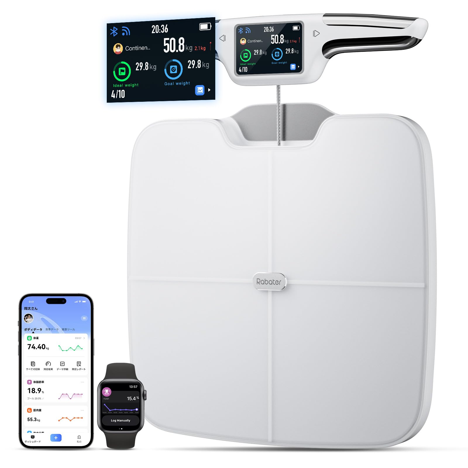 Rabater 体重計 体組成計 体脂肪計 Amazon.co.jp: 【2025年モデル】【57項目測定 双周波BIA技術 全身