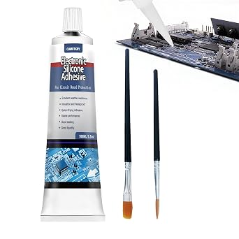 100ml Electronic Silicone Adhesive Sealant, Transparent Insulating Sealant,Strong Fluidity Dry in 15 min Waterproof for Circuit Boards, LED Lamps, Appliance Control Boards,100 ml