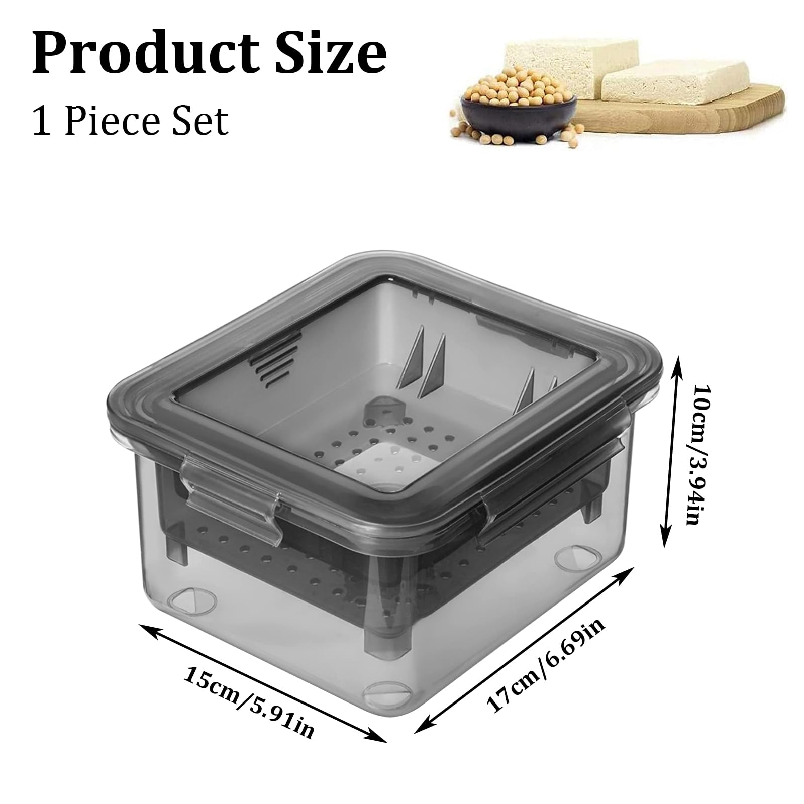 Molde Tofu Hacer Queso Tofu Fabricante Tofu Tofu Prensado Prensa Escurridor Bandeja Recolectora Agua Prensa Queso Escurridor Queso Prensa Casera Tofu Máquina De Tofu De Caja De Molde De Plástico
