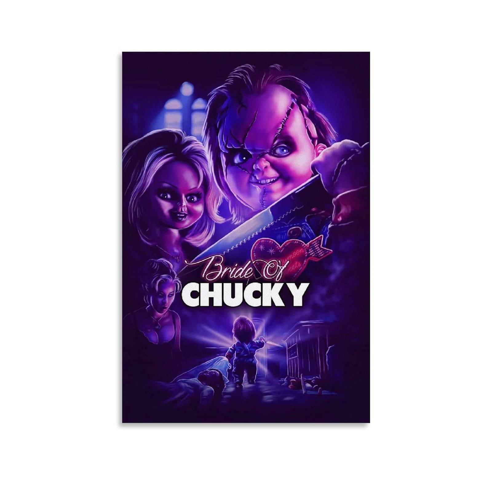 Hellove Unframe-Style1 Horror Movie Poster Bride Of Chucky Poster Decorative Painting Canvas Wall Art Living Room Posters Bedroom Painting 12X18inch(30X45cm)