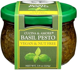 Cucina & Amore Vegan & Nut Free Basil Pesto | Pasta Sauce, Pizza Sauce, ...