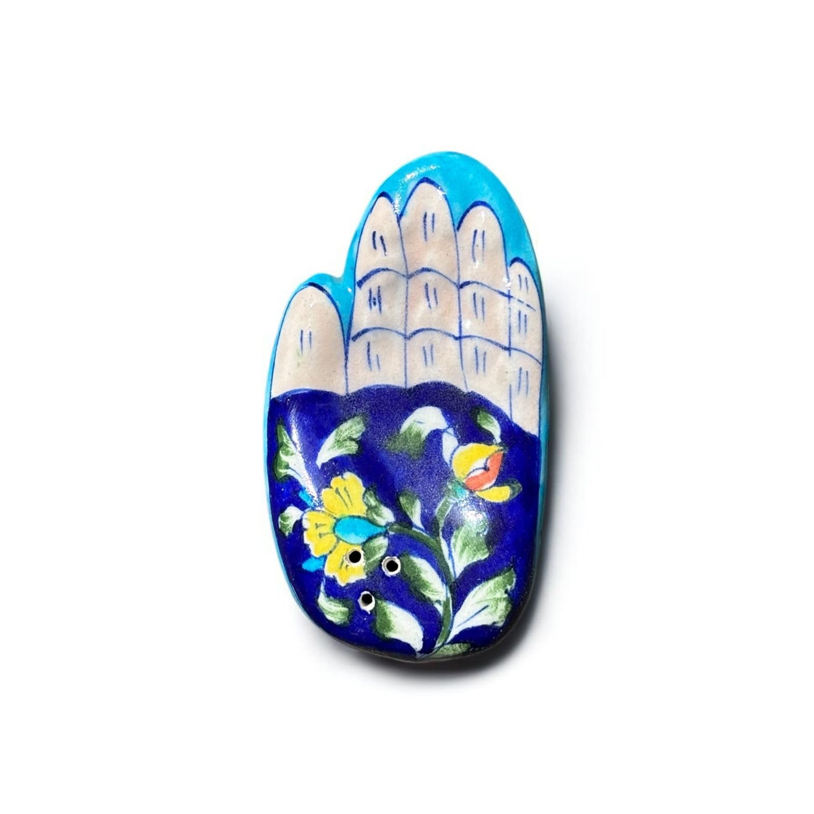 Ceramic Incense Stick Holder (4.25 x 2.25 inch, Multicolour)