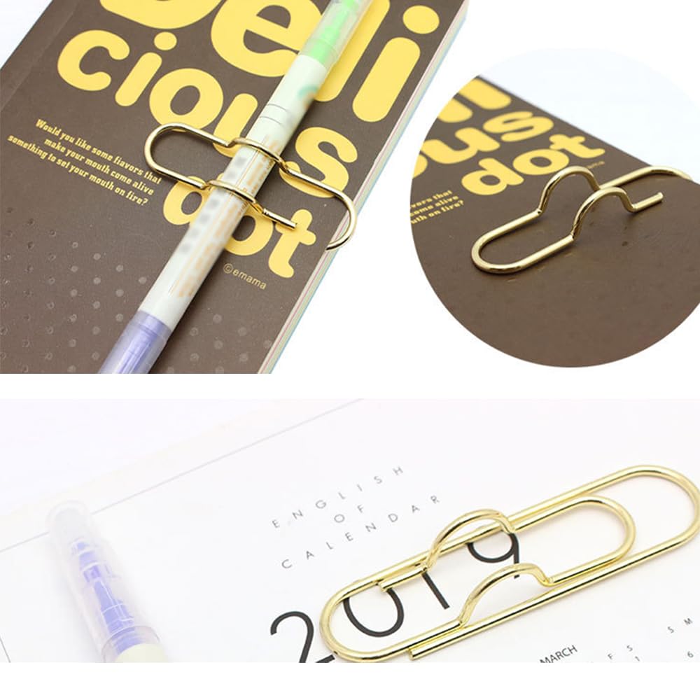 UMCHU Pack of 20 Paper Clip Holder Pen Clips, Metal Pen Clip, Pen Clip Assistant, Paper Clips Set, for Books Notebooks - Image 4