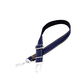 Dog Travel Accessories, Adjustable Pet Car Seat Belt Dog Harness Car Vehicle Seatbelt Cowboy Fabric Material (Black)