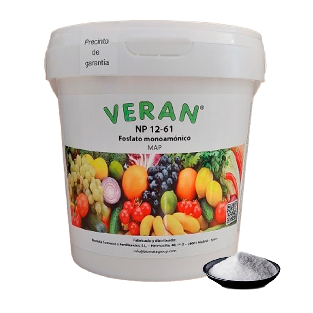 VERAN Fertilizante de Nitrógeno y Fósforo para Flores, Cítricos y Huerto 1Kg | NP 12-61 | Estimula el Crecimiento, Floración y Cuajado | Hidrosoluble | Abono de Nitrógeno y Fosforo también Foliar