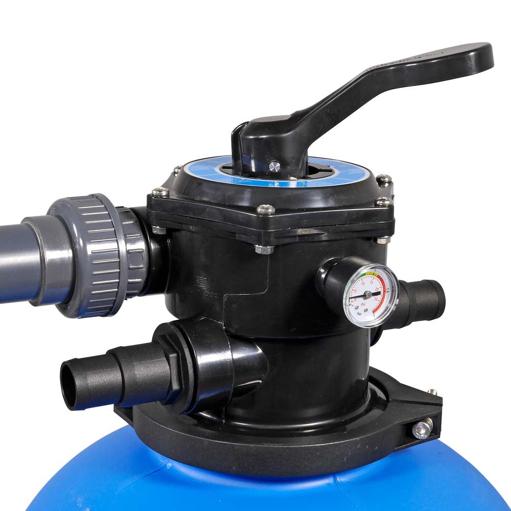 POOL Total OKU Sandfilteranlage Bali Premium bis 45 m³ Beckengröße - 500 mm Filterkessel - Leistungsstarke 700W Aqua Plus 11 Filterpumpe - 6-Wege-Ventil