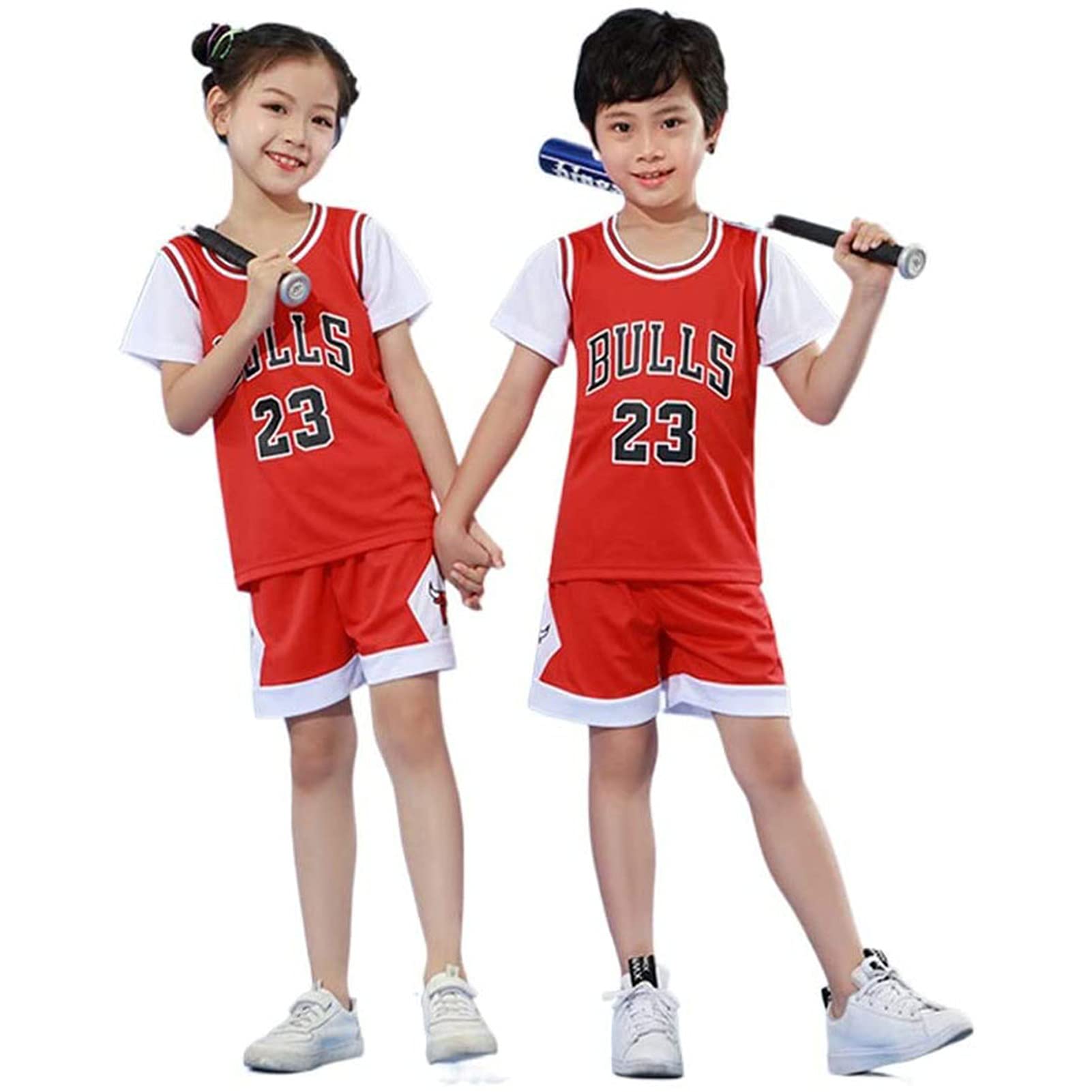 HULGBasketball Clothing,basketball Kit Boys,Kids Boys Basketball 2-Piece #23 Basketball Performance Tank Top and Shorts Set